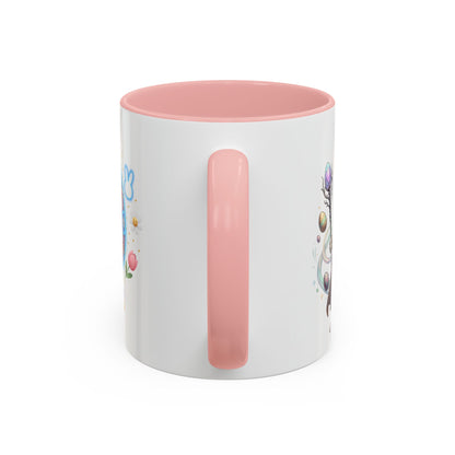 Easter Egg Accent Coffee Mug — Colorful Floral Bunny Design (11/15oz)