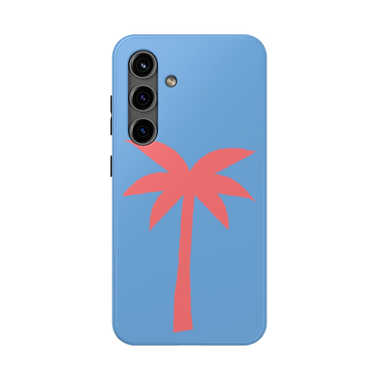 Tough Phone Case — Coral Palm on Sky Blue (Durable Protective Phone Cover)