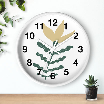 Botanical Wall Clock — Minimal Floral Timepiece