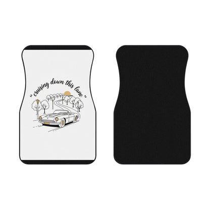 Car Mats — 'Cruising Down This Lane' Retro Sports Car Front Floor Liners