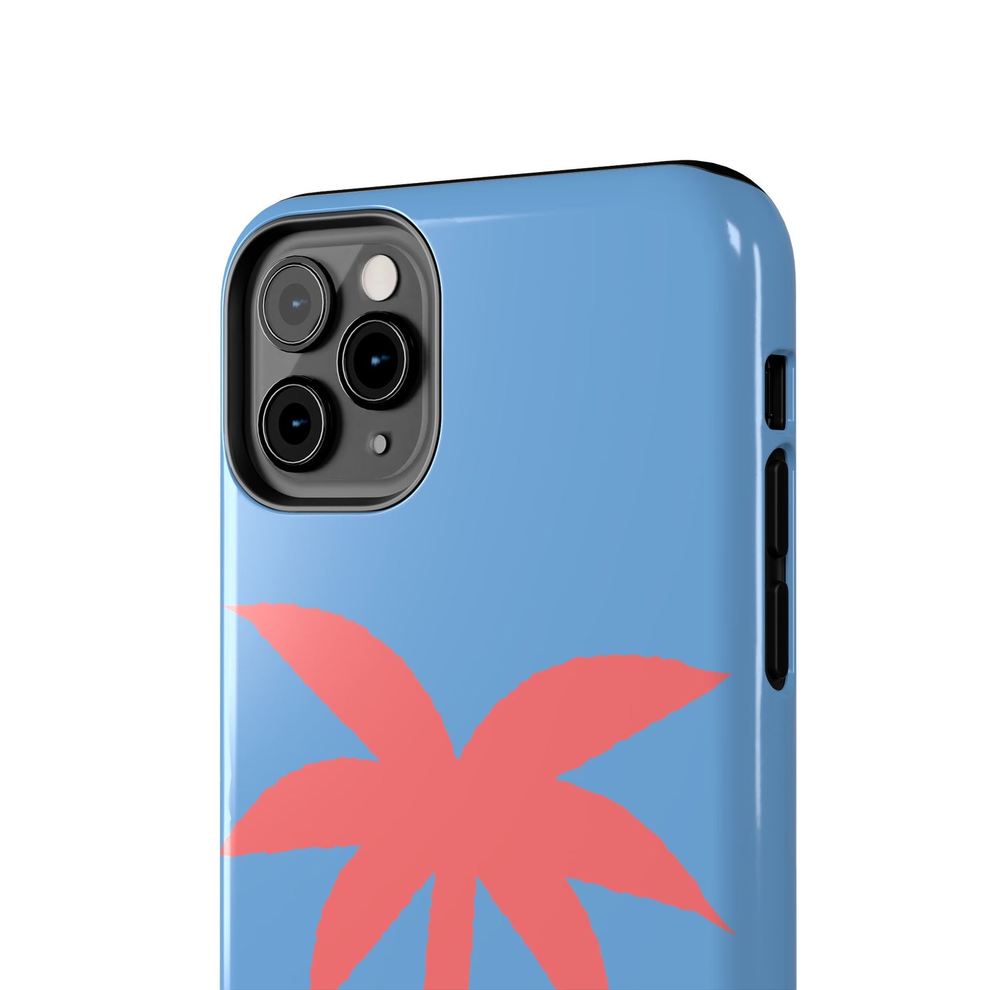Tough Phone Case — Coral Palm on Sky Blue (Durable Protective Phone Cover)
