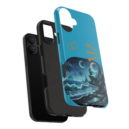 Tough Phone Case — Mystic Moonlit Shore Illustration