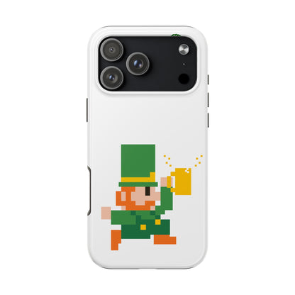 St. Patrick's Pixel Leprechaun Tough Phone Case — Shamrock & Beer Mug