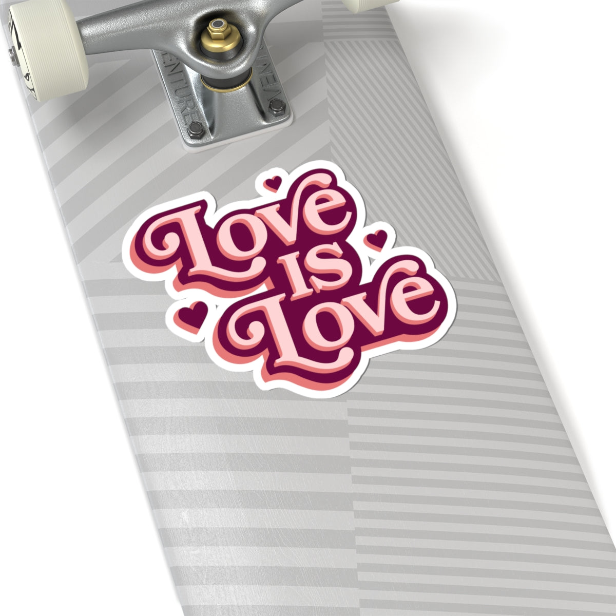 Love Is Love Kiss-Cut Sticker — Retro Pride Heart Decal for Laptops & Water Bottles