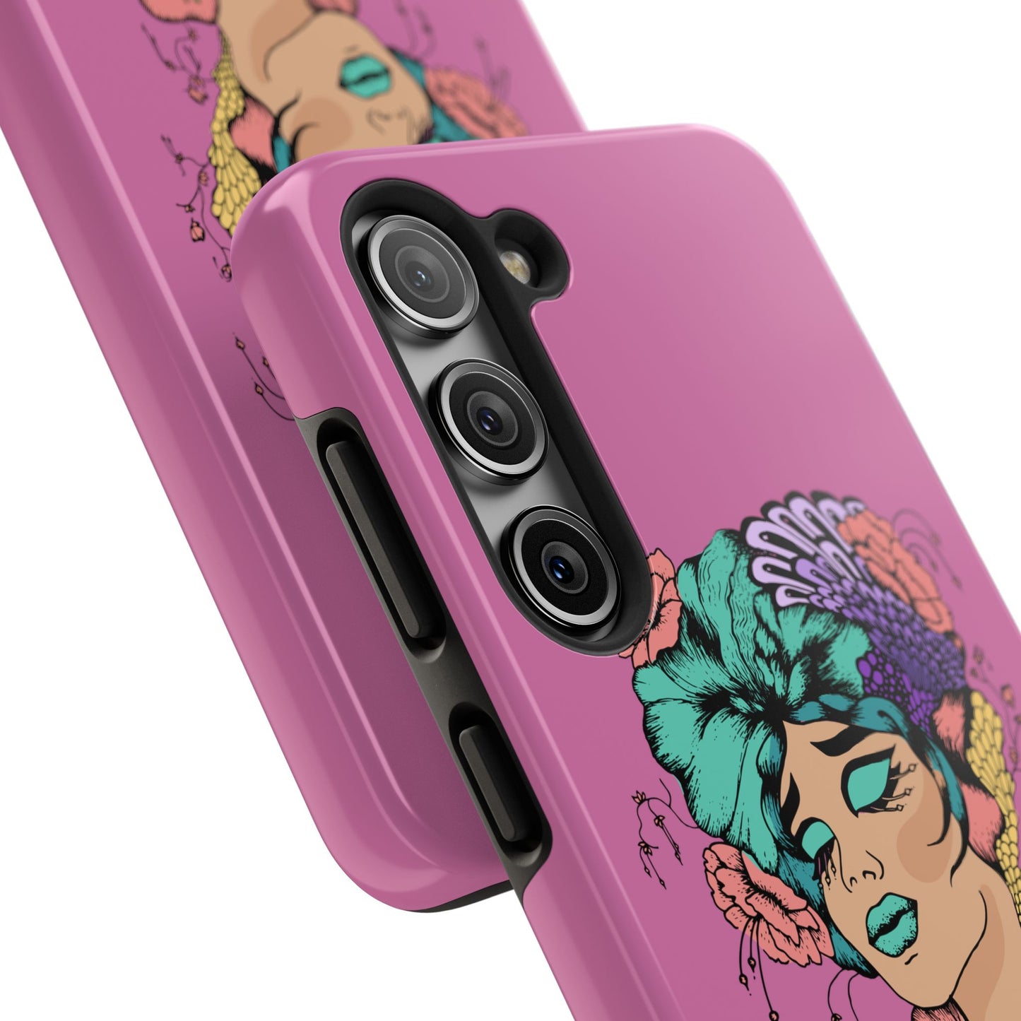 Tough Phone Case — Retro Floral Femme Illustration, Protective Art Phone Cover