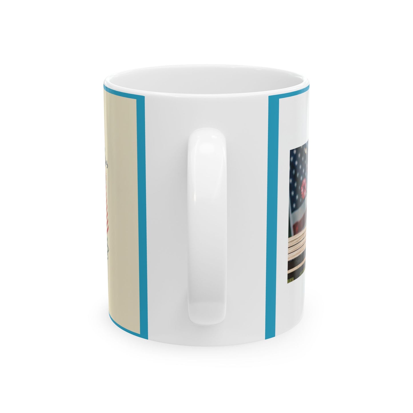 Fourth of July American Flag Ceramic Mug – Patriotic Independence Day Coffee Cup (11oz/15oz)