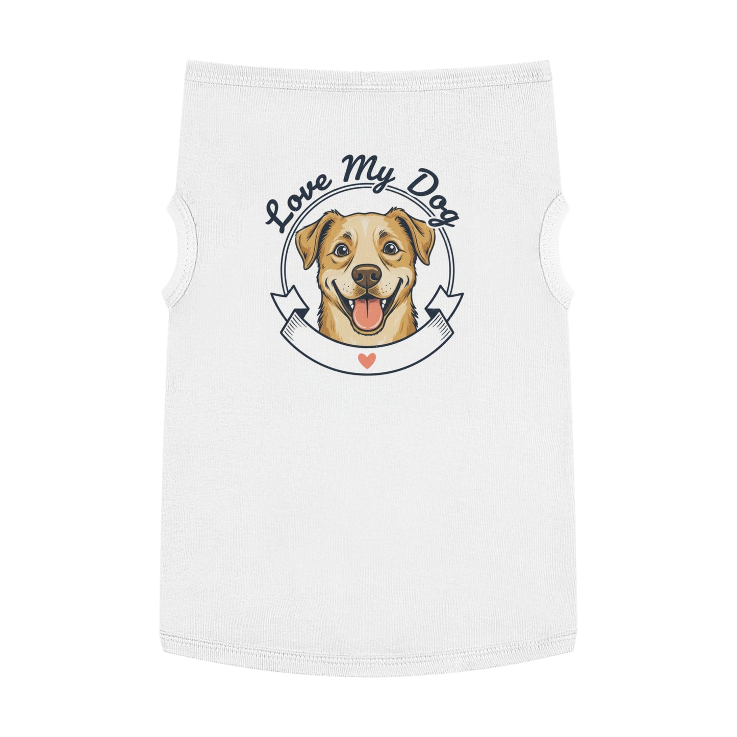 Dog Love Pet Tank Top - "Love My Dog" Cute Smiling Pup Graphic