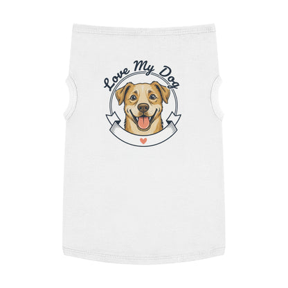 Dog Love Pet Tank Top - "Love My Dog" Cute Smiling Pup Graphic