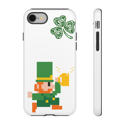 St. Patrick’s Pixel Leprechaun Phone Case — Cute Retro Gaming Clover Design