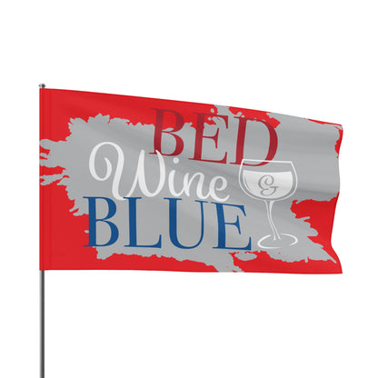 Flag - Red Wine & Blue Decorative Flag (Bed Wine & Blue Design)