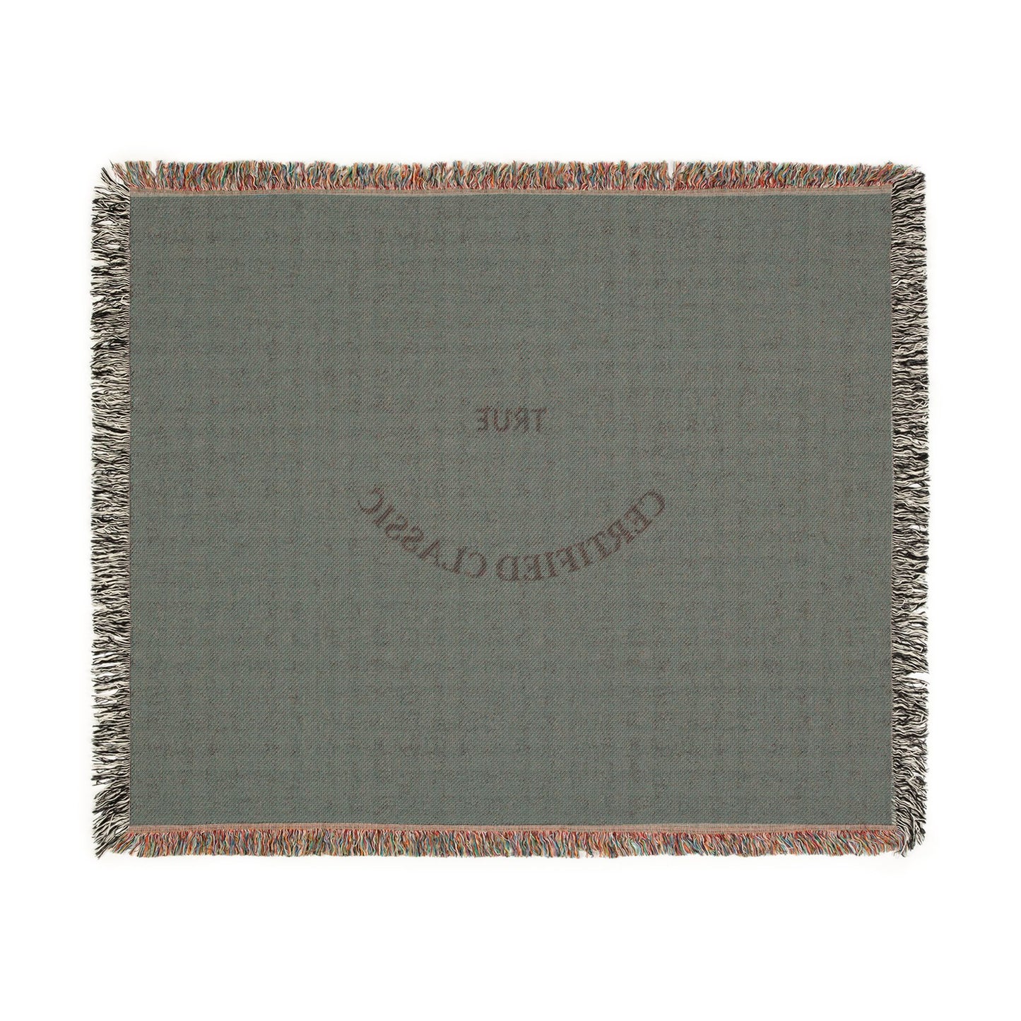 Woven Blanket — 'True Complicated Classic' Embroidered Throw (Pink or Green)