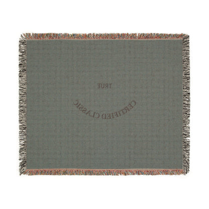 Woven Blanket — 'True Complicated Classic' Embroidered Throw (Pink or Green)