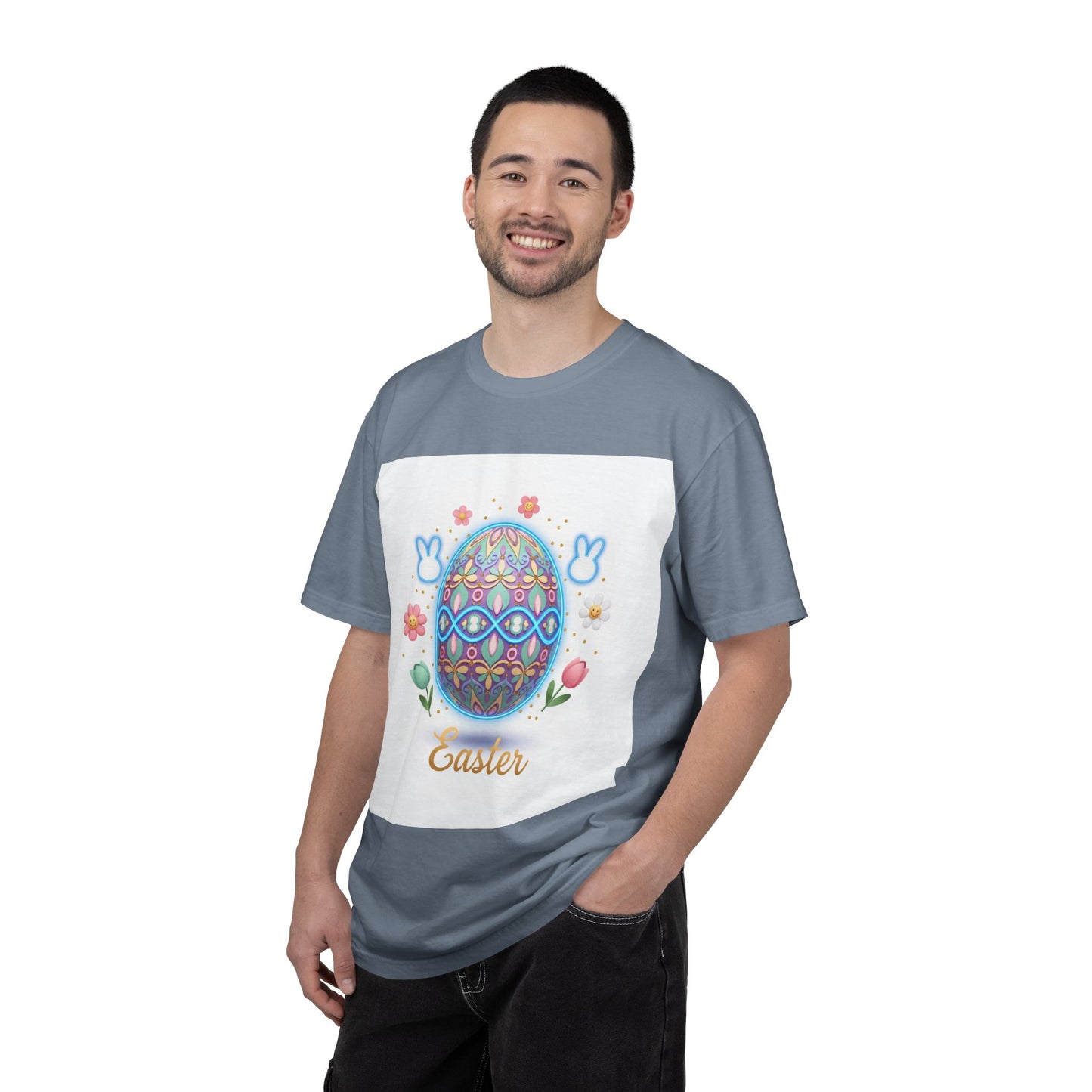 Easter Egg T-Shirt — Pastel Painted Egg & Basket Graphic