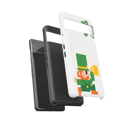 St. Patrick’s Pixel Leprechaun Phone Case — Cute Retro Gaming Clover Design