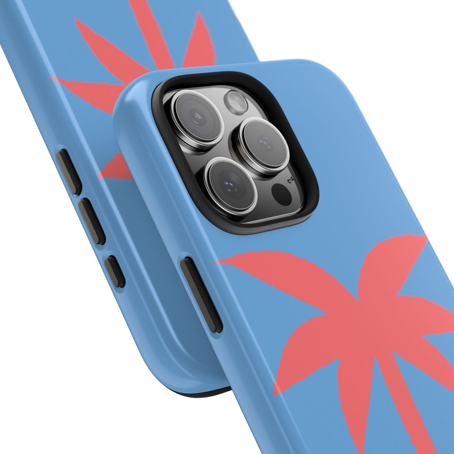 Tough Phone Case — Coral Palm on Sky Blue (Durable Protective Phone Cover)