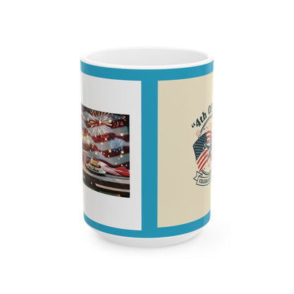Fourth of July American Flag Ceramic Mug – Patriotic Independence Day Coffee Cup (11oz/15oz)