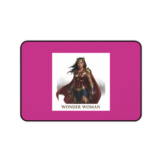 Wonder Woman Desk Mat — Pink Superhero Gaming Mouse Pad