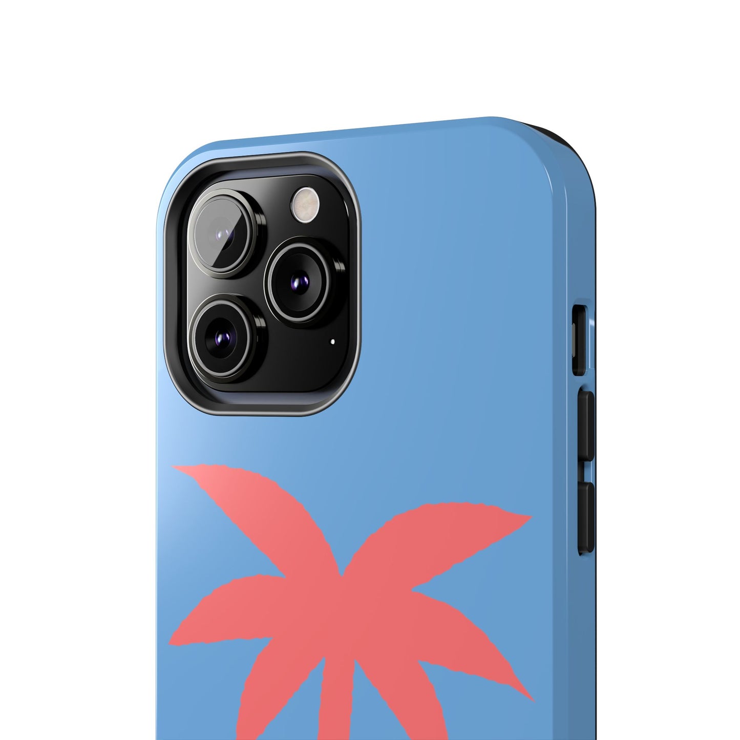 Tough Phone Case — Coral Palm on Sky Blue (Durable Protective Phone Cover)