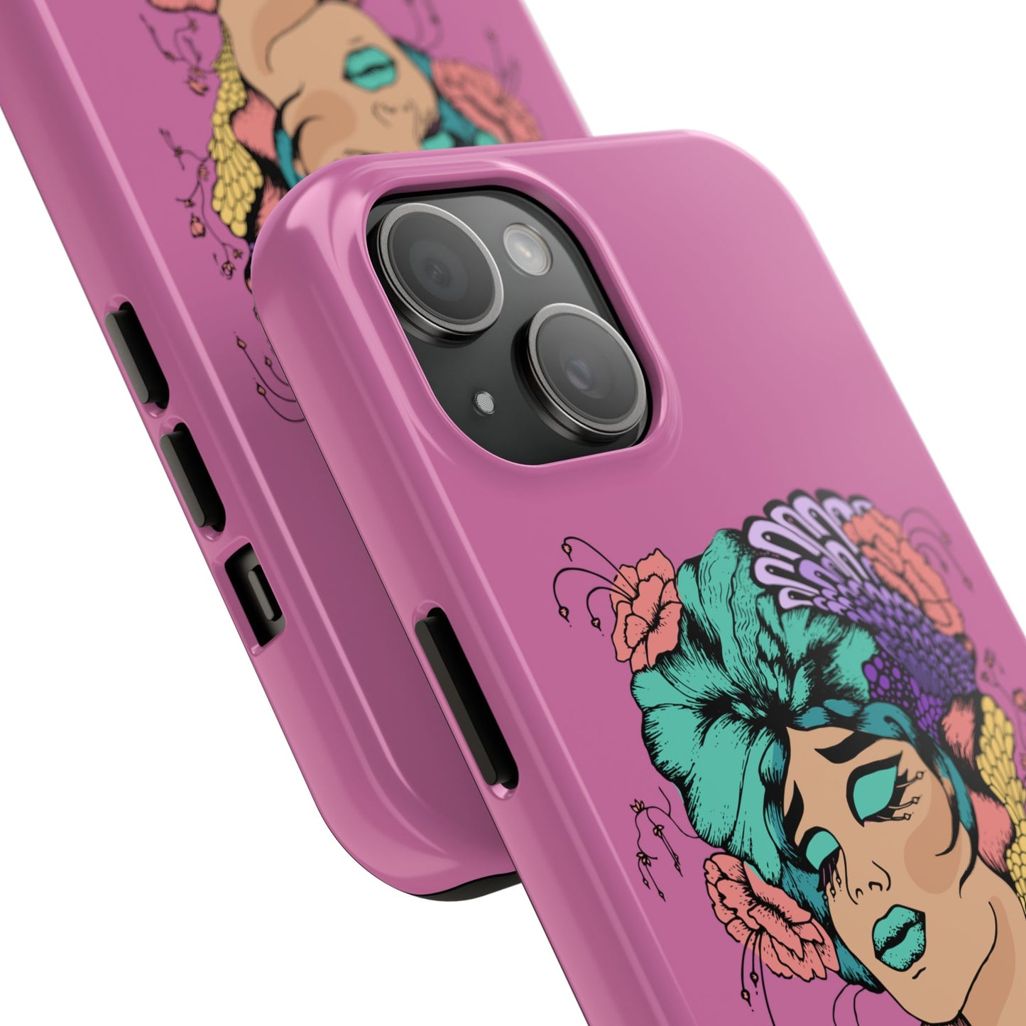 Tough Phone Case — Retro Floral Femme Illustration, Protective Art Phone Cover