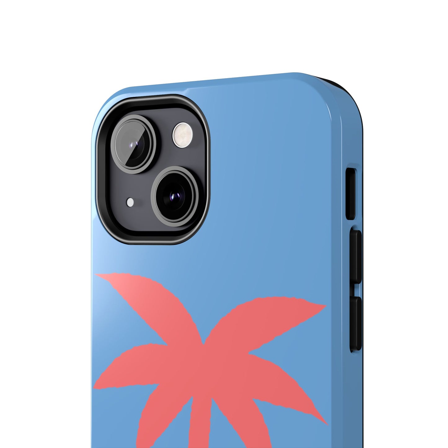 Tough Phone Case — Coral Palm on Sky Blue (Durable Protective Phone Cover)