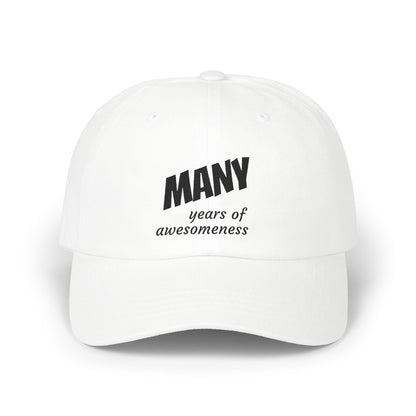Dad Cap “MANY years of awesomeness” – Casual Embroidered Baseball Hat for Fathers & Gifts