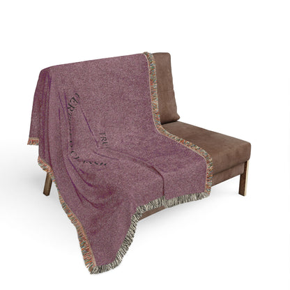 Woven Blanket — 'True Complicated Classic' Embroidered Throw (Pink or Green)