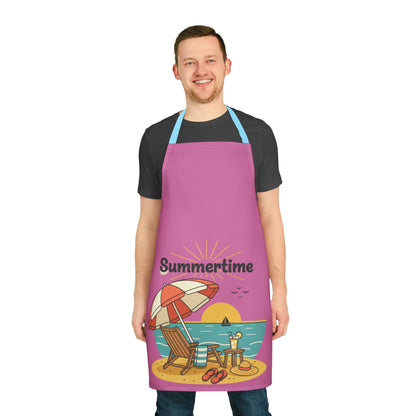 Summertime Beach Scene Apron — Colorful Summer Cooking & BBQ Gift