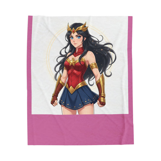 Wonder Heroine Velveteen Plush Blanket
