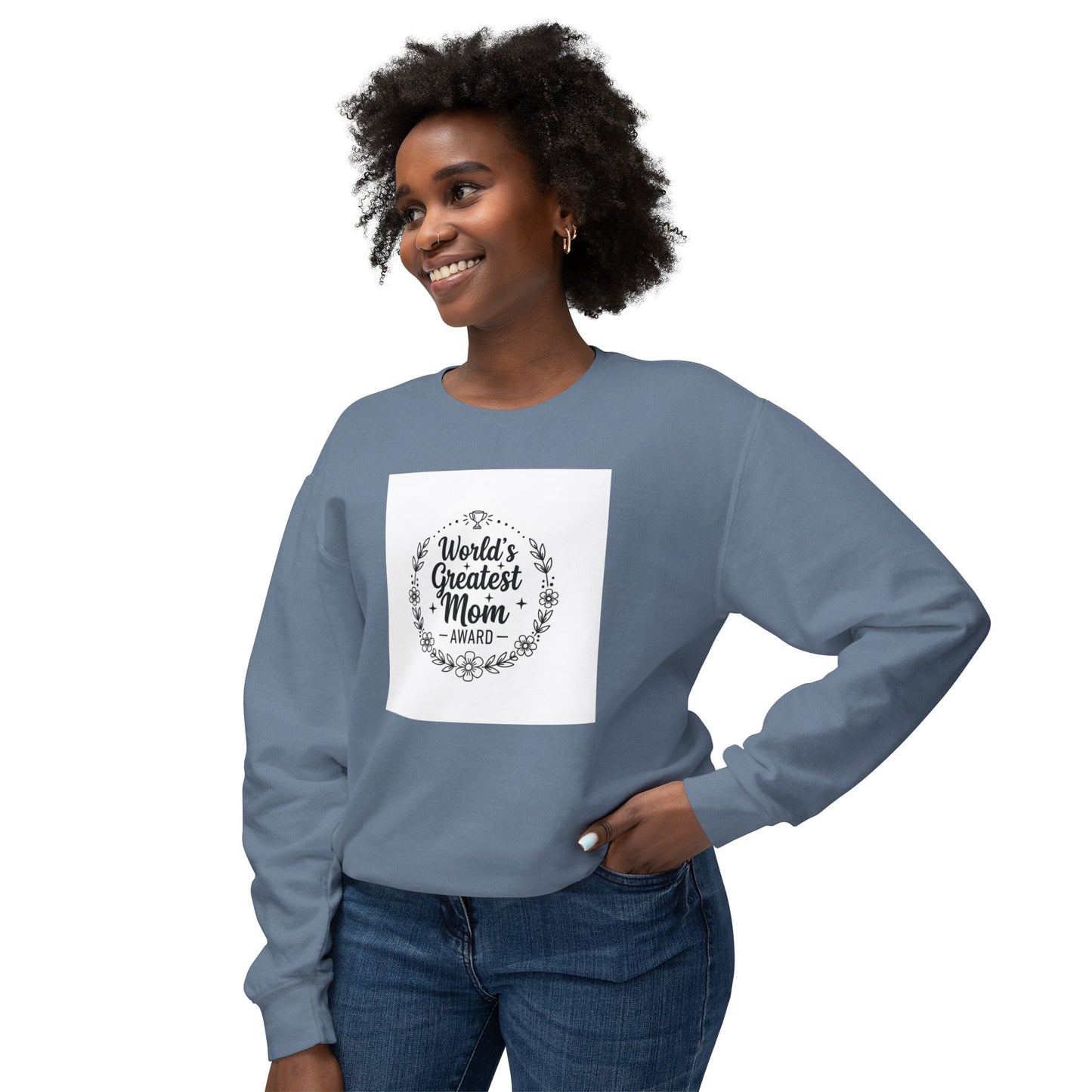 World's Greatest Mom Crewneck Sweatshirt – Floral Award Design, Mother's Day Gift