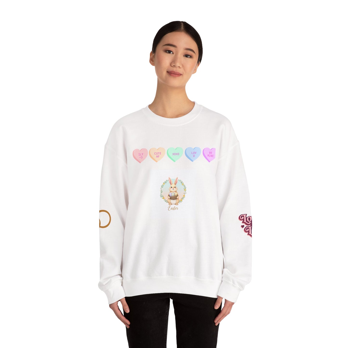 Easter Bunny & Candy Hearts Crewneck Sweatshirt