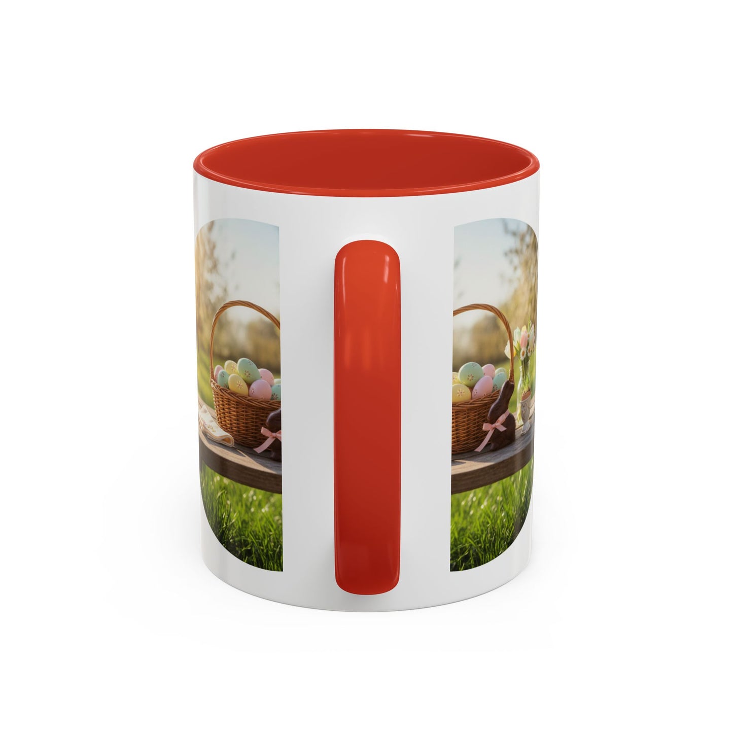 Easter Basket Coffee Mug — Spring Pastel Egg Design (11/15oz Accent Mug)