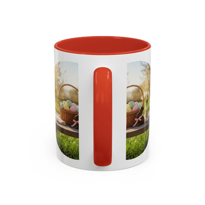 Easter Basket Coffee Mug — Spring Pastel Egg Design (11/15oz Accent Mug)