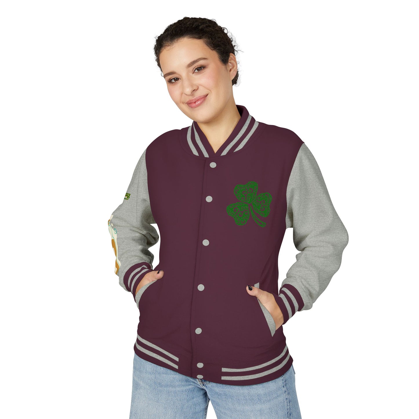 Lucky & Proud Shamrock Letterman Jacket