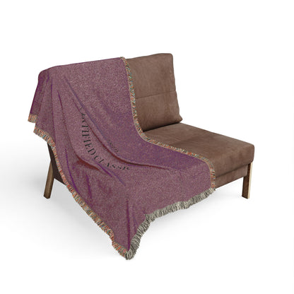 Woven Blanket — 'True Complicated Classic' Embroidered Throw (Pink or Green)