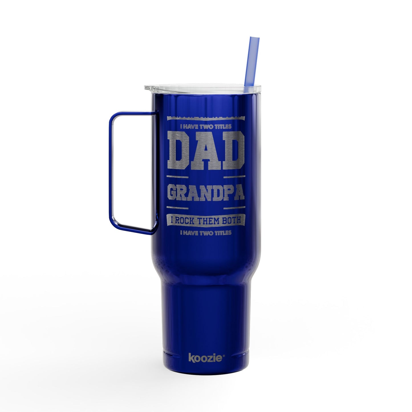 40oz Engraved Dad Tumbler with Lid & Straw - Insulated Travel Cup for Father’s Day