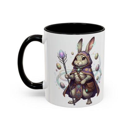 Easter Egg Accent Coffee Mug — Colorful Floral Bunny Design (11/15oz)