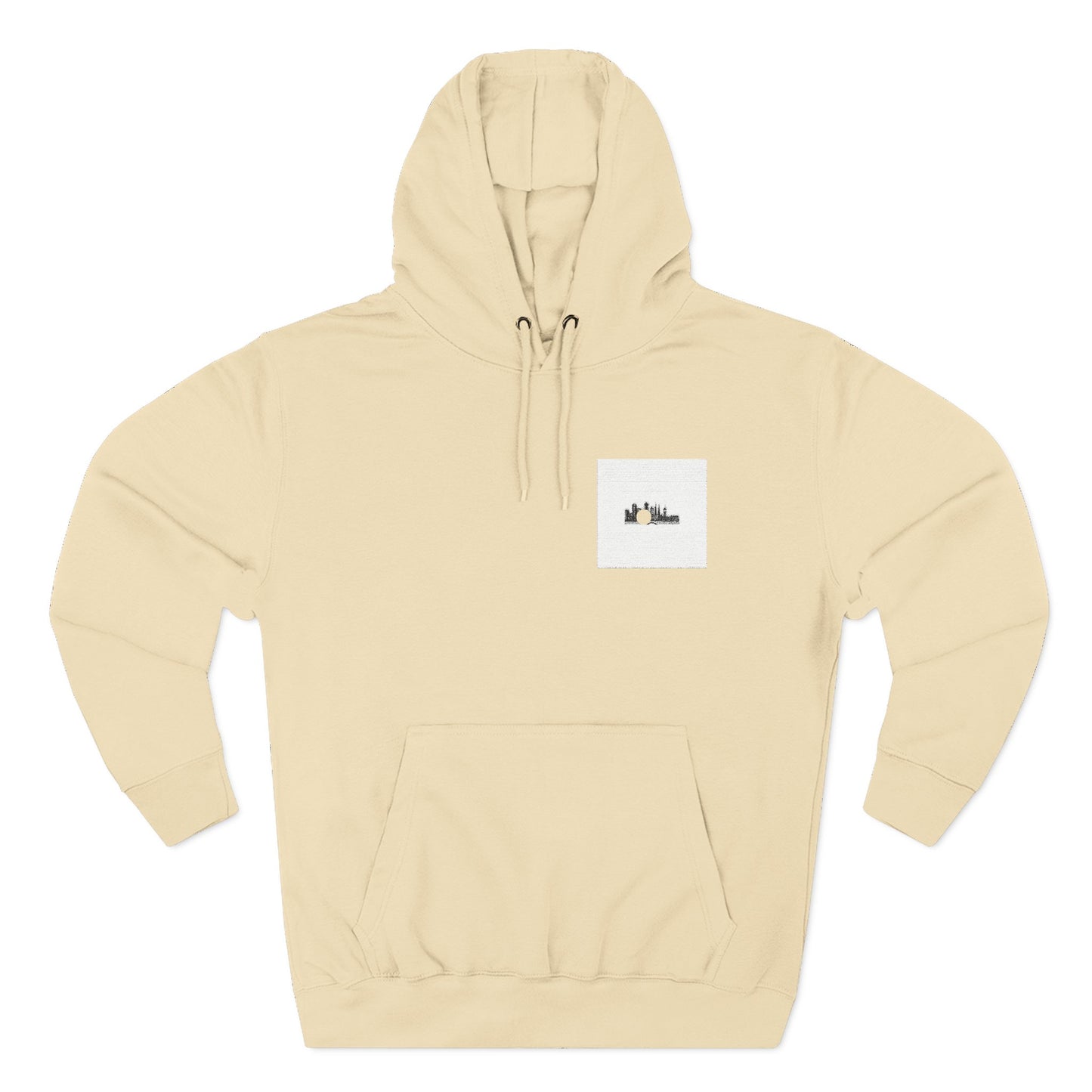 Minimalist Cat Dot-Art Hoodie — Small Chest Graphic Fleece Pullover