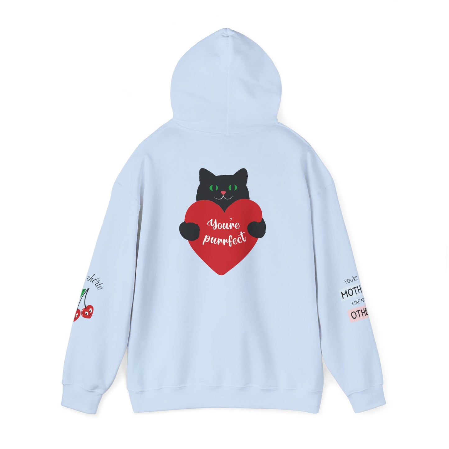 Mom Superhero Hoodie — “I don’t need superpowers, I am a MOM” Cat Heart Design