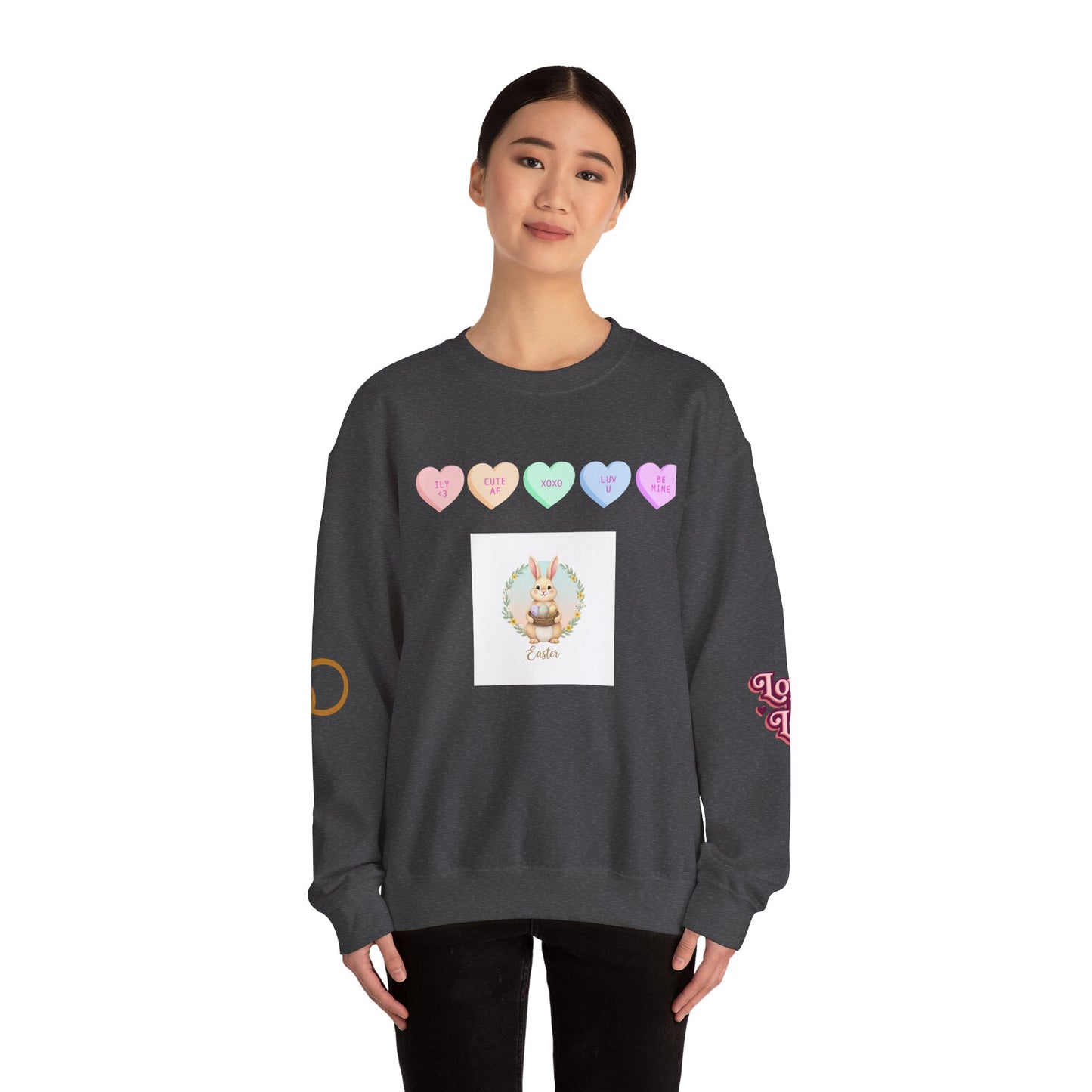 Easter Bunny & Candy Hearts Crewneck Sweatshirt