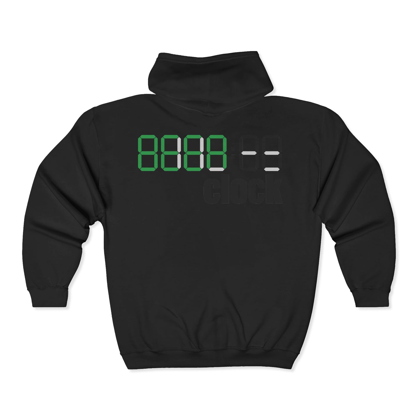 Zip Hoodie with Bottle & Digital Timer Design — Vintage Liqueur Bottle Graphic