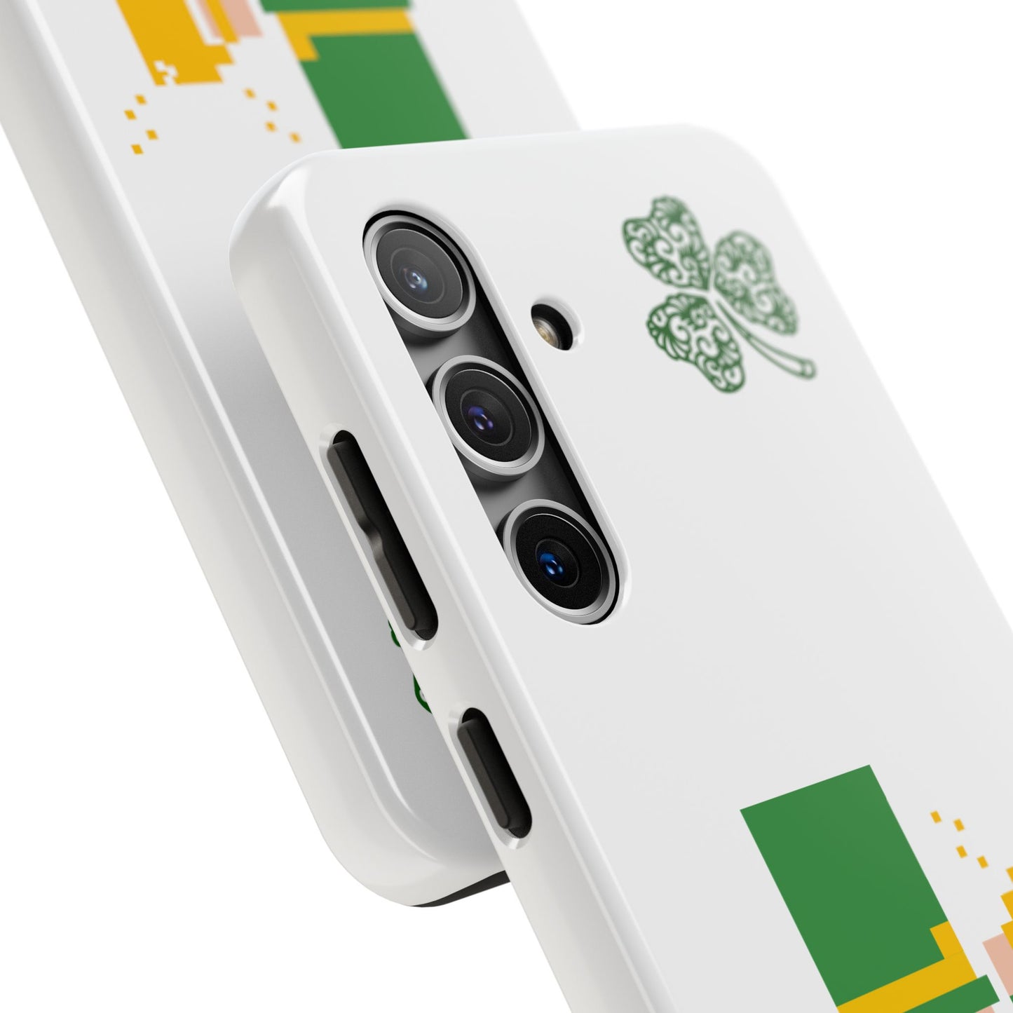 St. Patrick's Pixel Leprechaun Tough Phone Case — Shamrock & Beer Mug