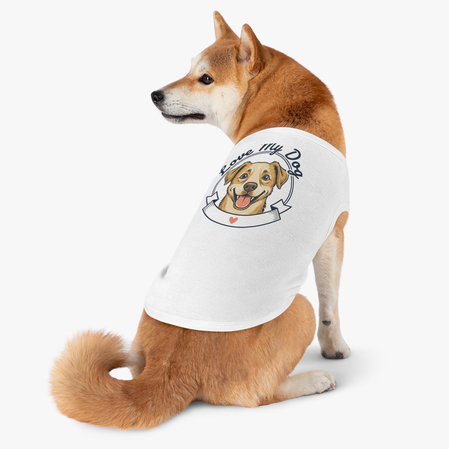 Dog Love Pet Tank Top - "Love My Dog" Cute Smiling Pup Graphic