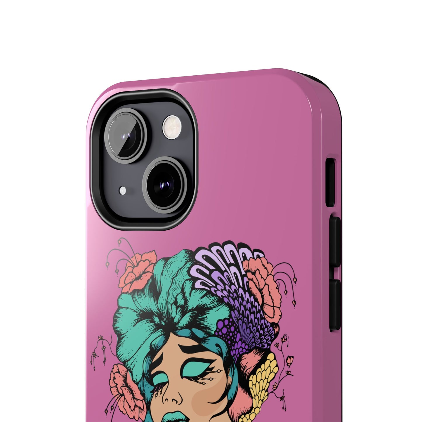 Tough Phone Case — Retro Floral Femme Illustration, Protective Art Phone Cover
