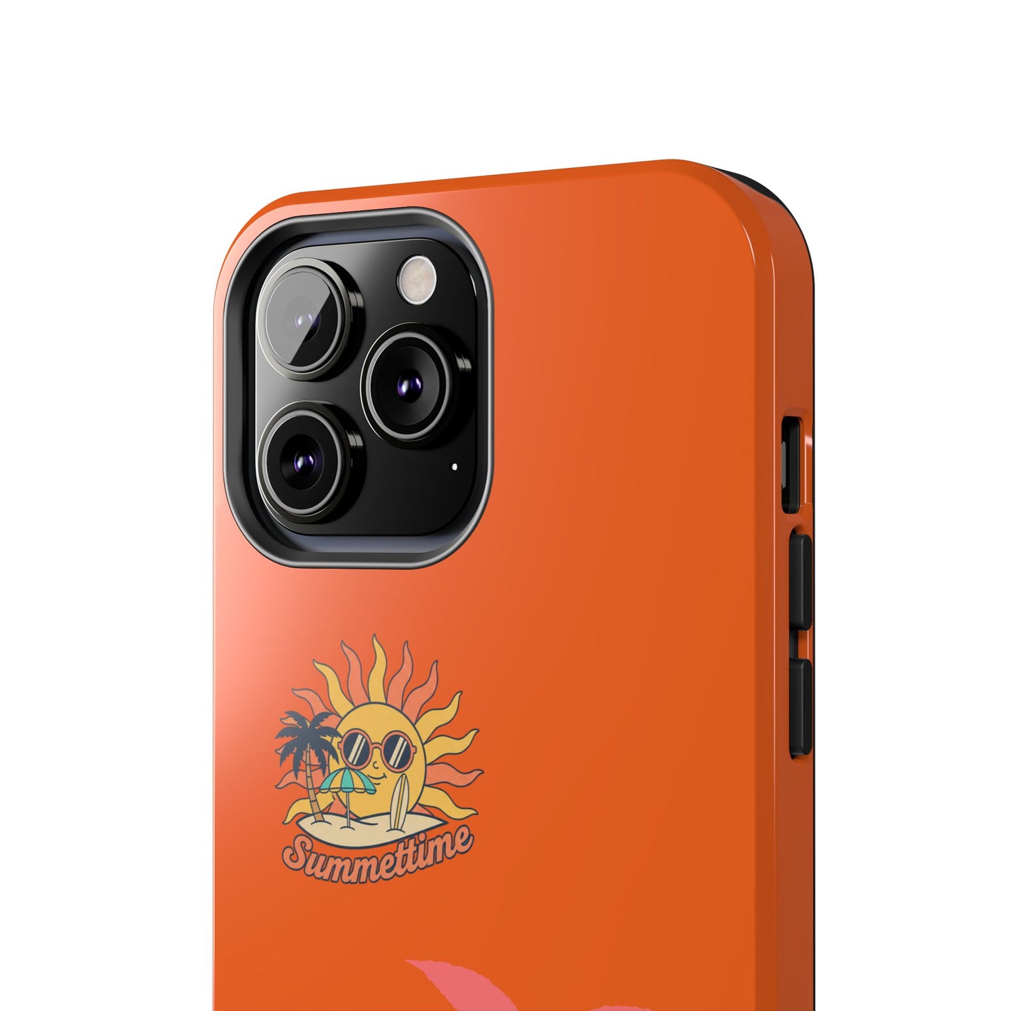 Summertime Palm Tough Phone Case — Retro Sun & Pink Palm Tropical Protective Cover