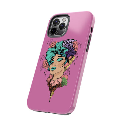 Tough Phone Case — Retro Floral Femme Illustration, Protective Art Phone Cover