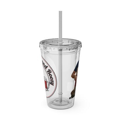 16oz Sunsplash Tumbler with Straw — Beach BBQ Graphic Travel Cup