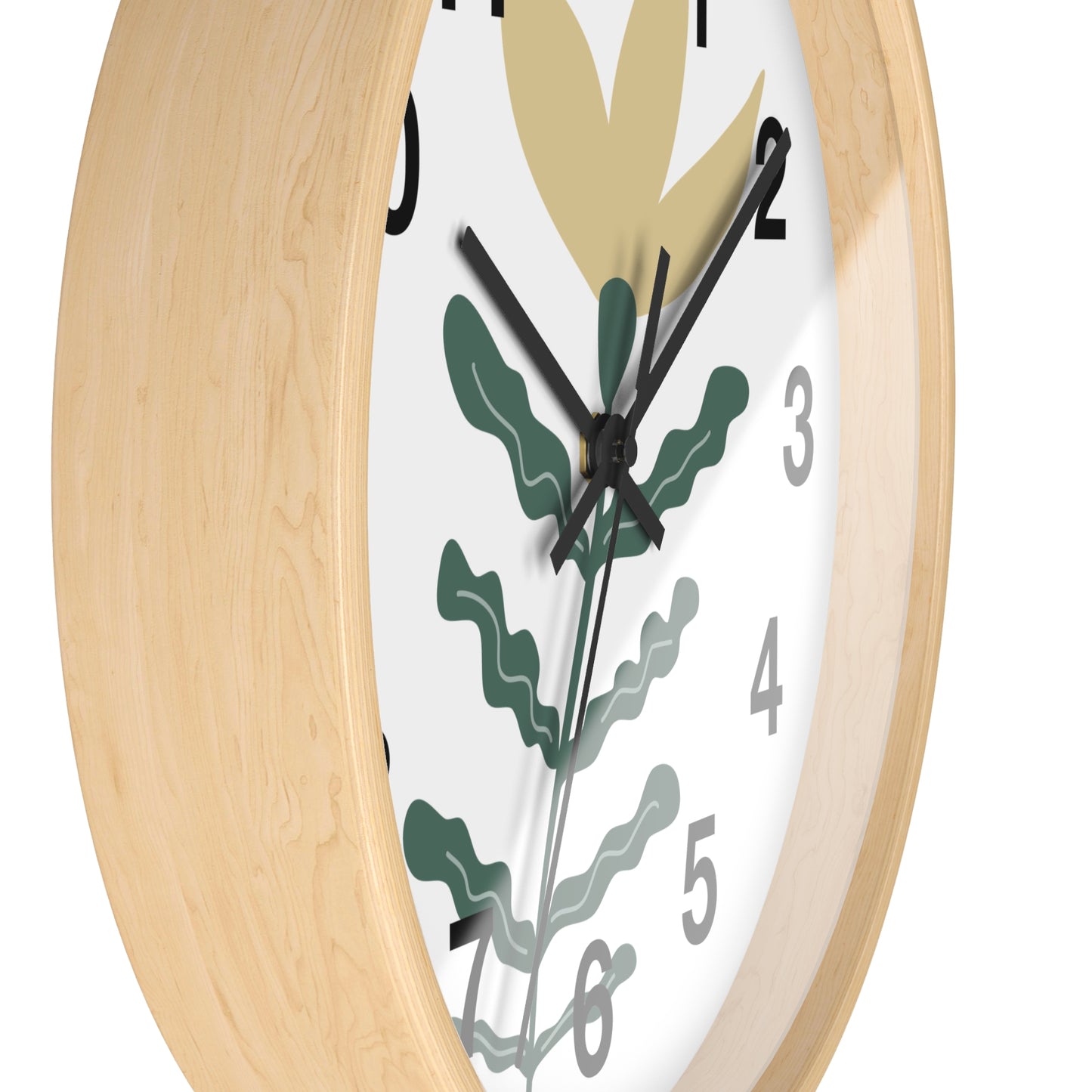 Botanical Wall Clock — Minimal Floral Timepiece