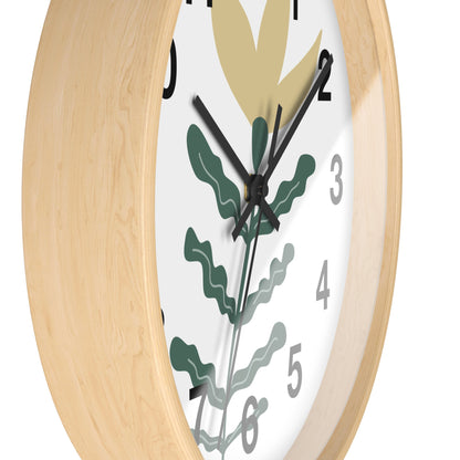 Botanical Wall Clock — Minimal Floral Timepiece
