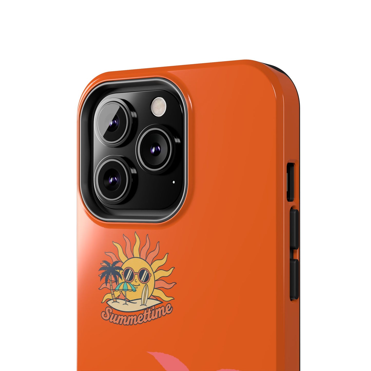 Summertime Palm Tough Phone Case — Retro Sun & Pink Palm Tropical Protective Cover