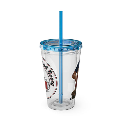 16oz Sunsplash Tumbler with Straw — Beach BBQ Graphic Travel Cup